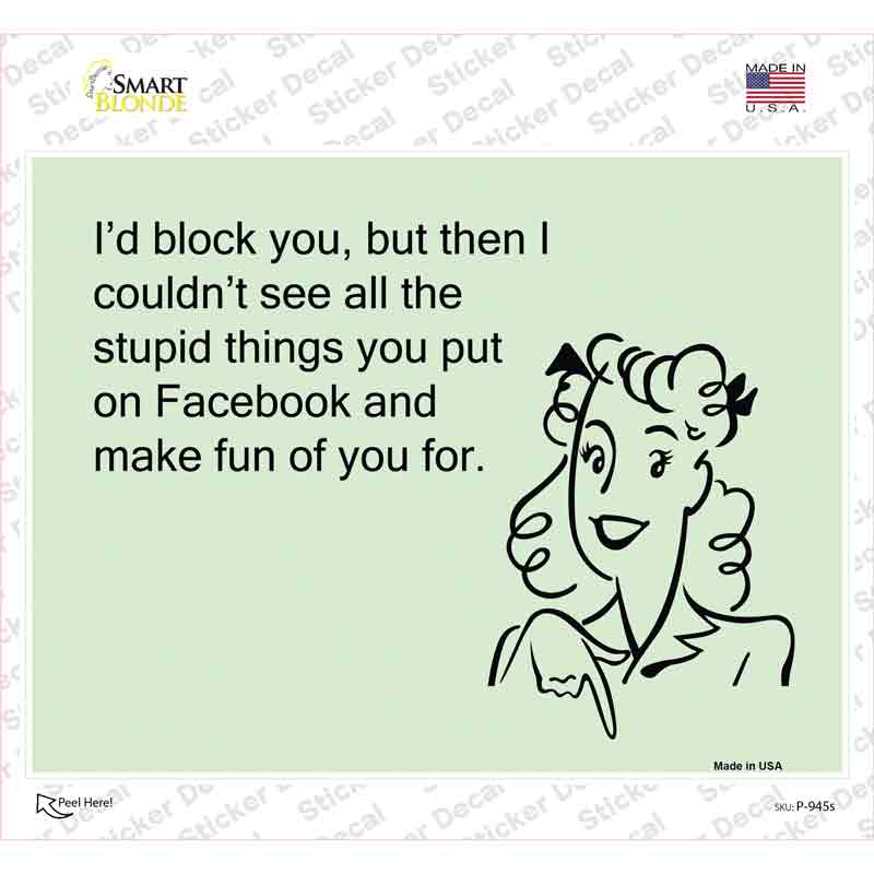 Stupid Things On Facebook Novelty Rectangle Sticker Decal