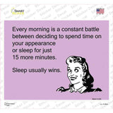 Sleep Usually Wins Novelty Rectangle Sticker Decal