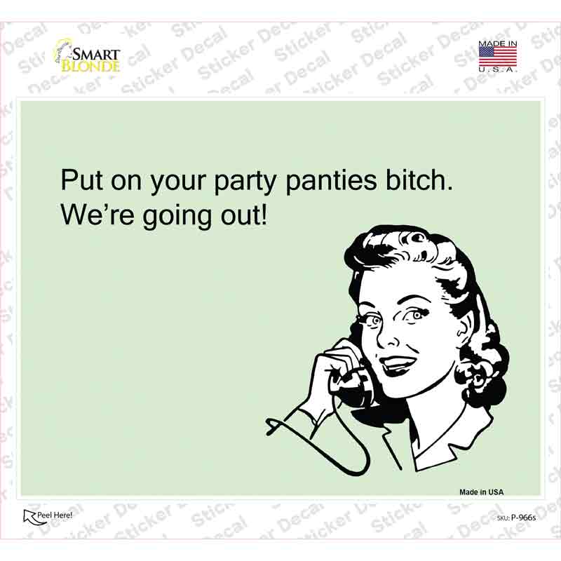 Party Panties Novelty Rectangle Sticker Decal