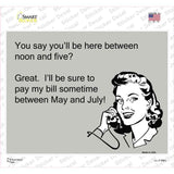 Between Noon And Five Novelty Rectangle Sticker Decal
