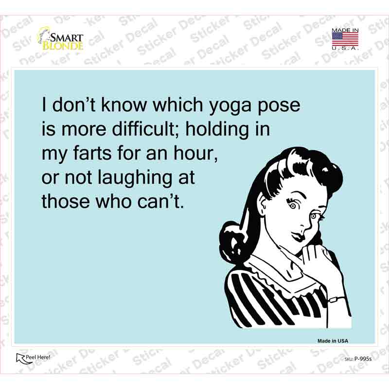 Which Yoga Pose More Difficult Novelty Rectangle Sticker Decal