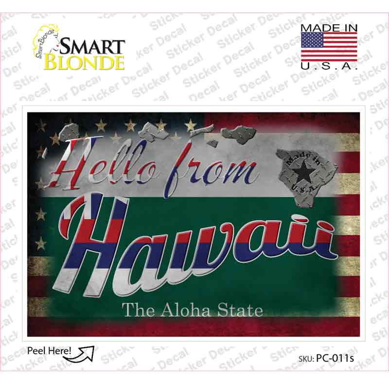 Hello From Hawaii Novelty Postcard Sticker Decals