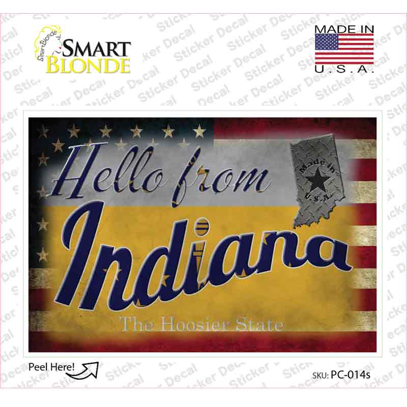 Hello From Indiana Novelty Postcard Sticker Decals