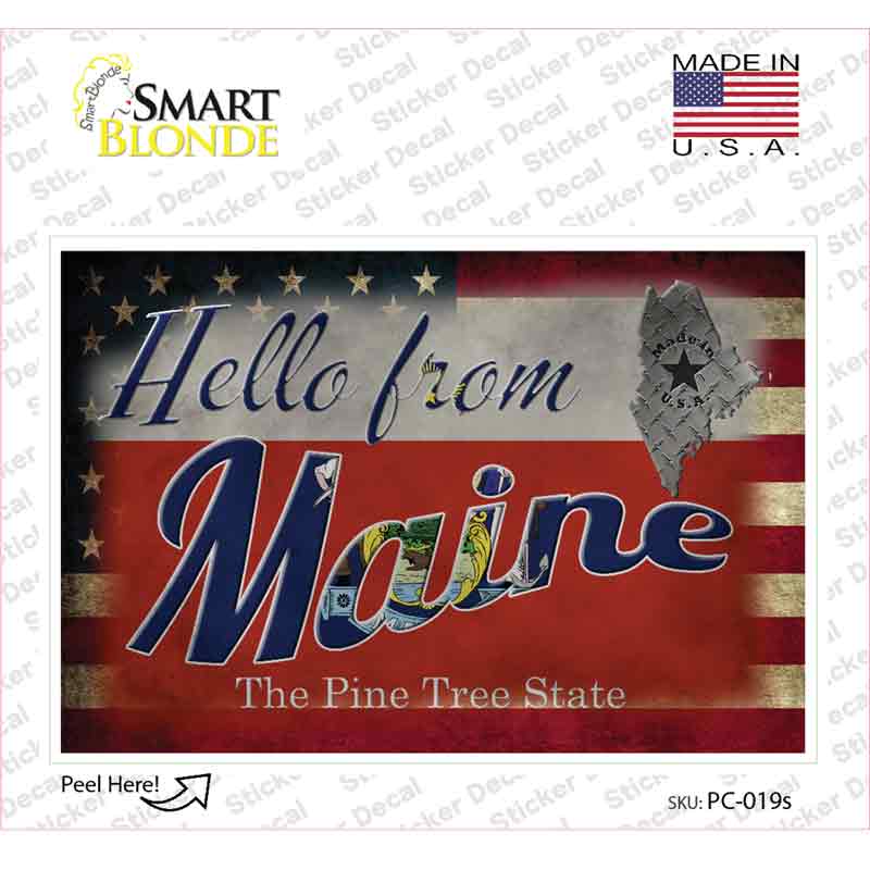 Hello From Maine Novelty Postcard Sticker Decals