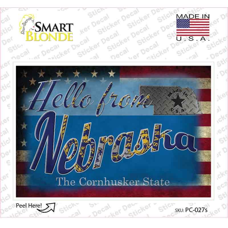 Hello From Nebraska Novelty Postcard Sticker Decals