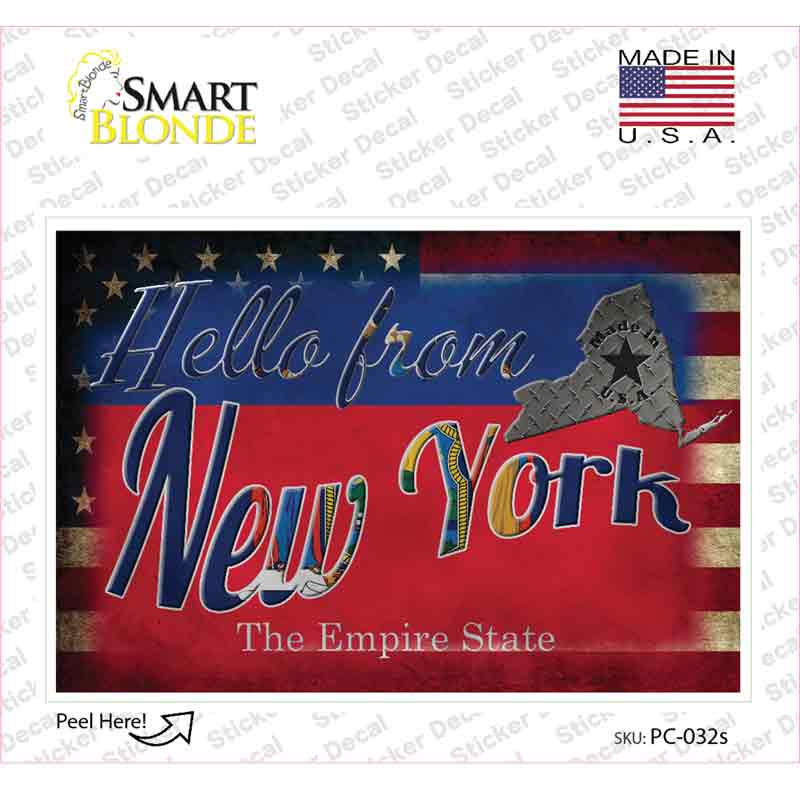 Hello From New York Novelty Postcard Sticker Decals