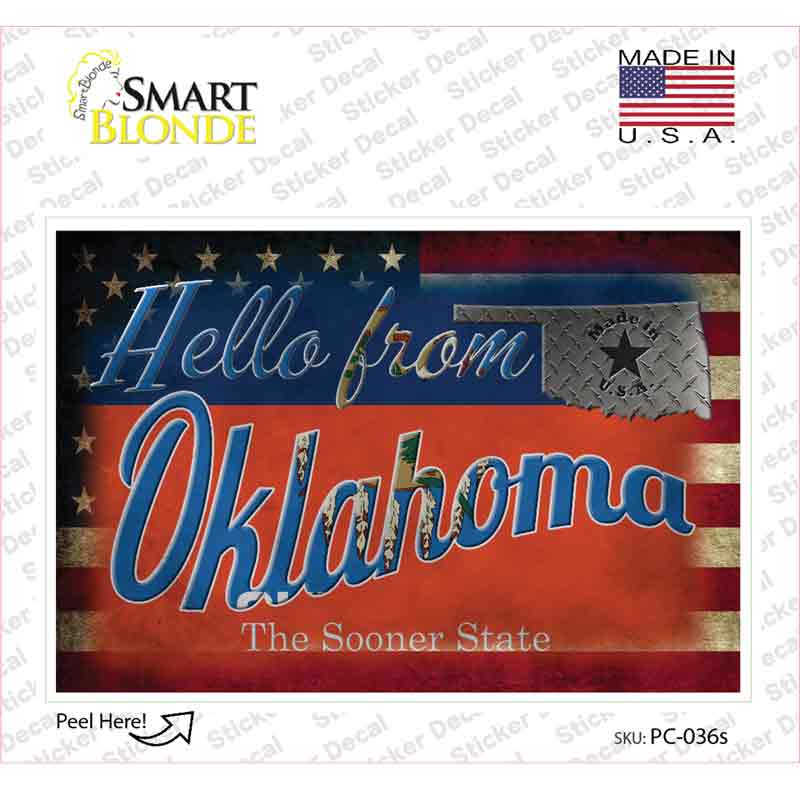 Hello From Oklahoma Novelty Postcard Sticker Decals