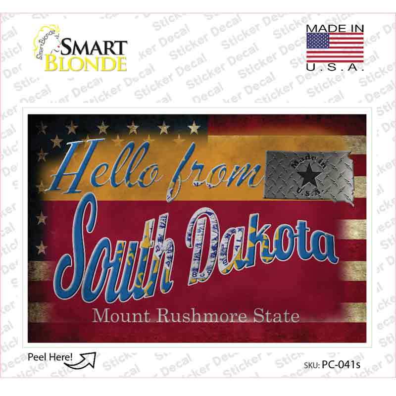 Hello From South Dakota Novelty Postcard Sticker Decals