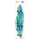 Gone Surfing Blue Novelty Surfboard Sticker Decal