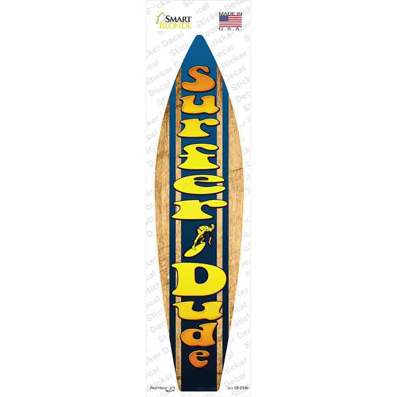 Surfer Dude Novelty Surfboard Sticker Decal
