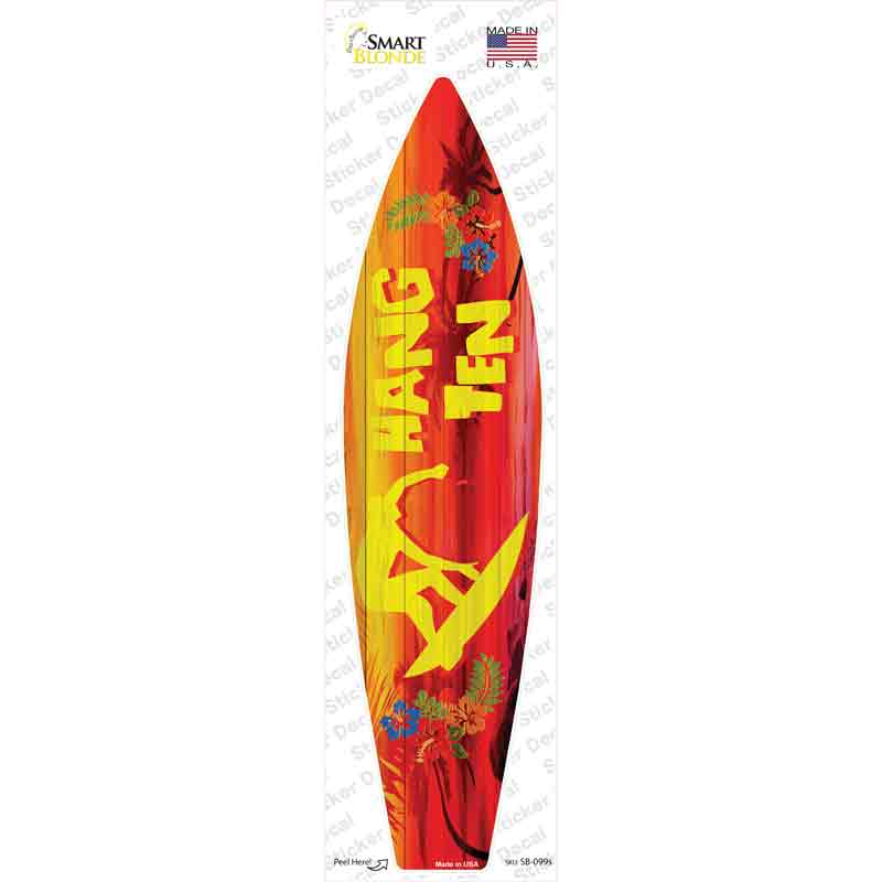 Hang Ten Surfing Novelty Surfboard Sticker Decal