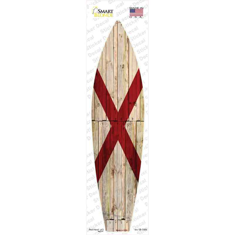 Alabama State Flag Novelty Surfboard Sticker Decal