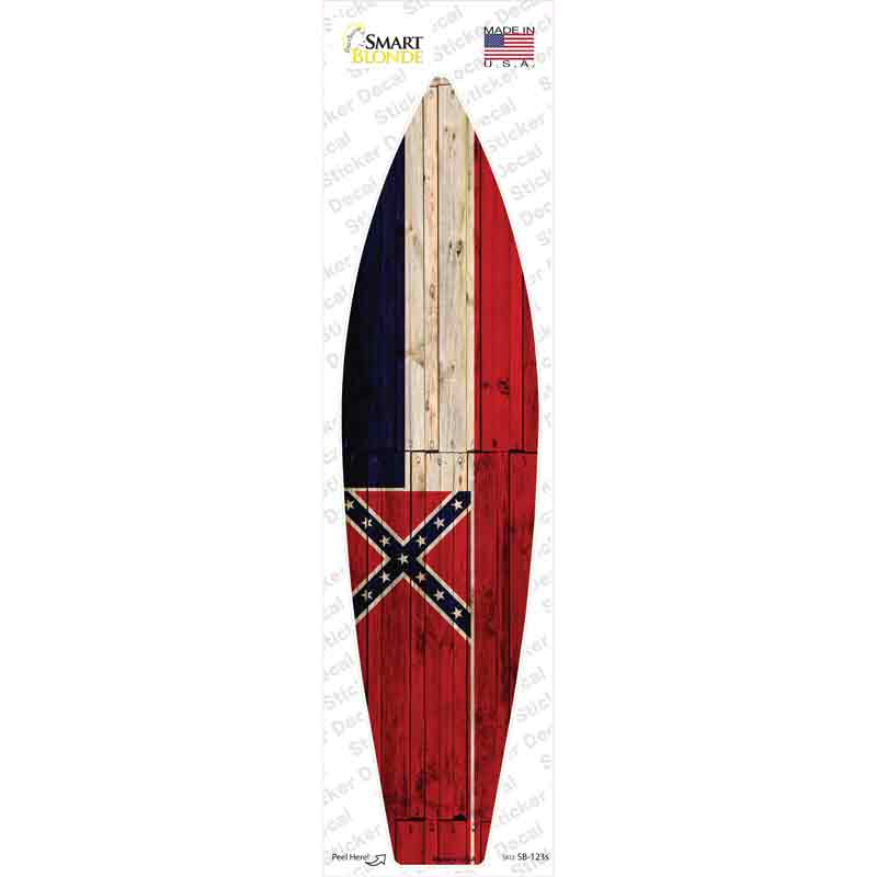 Mississippi State Flag Novelty Surfboard Sticker Decal