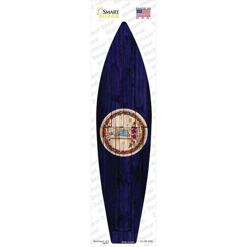Virginia State Flag Novelty Surfboard Sticker Decal
