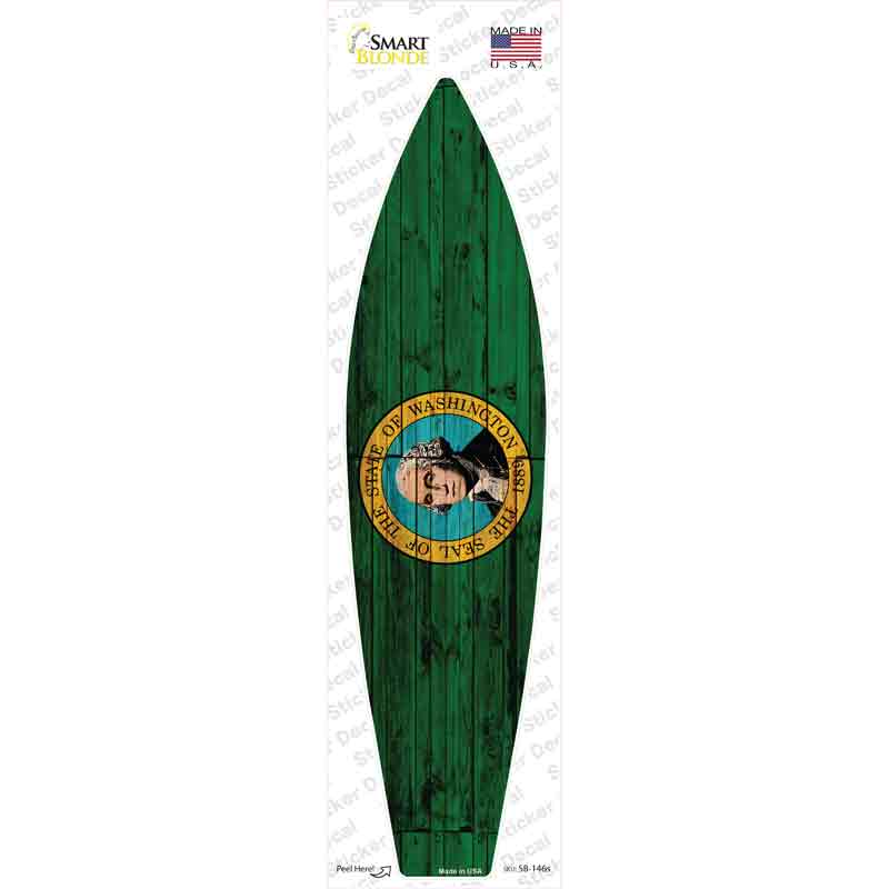 Washington State Flag Novelty Surfboard Sticker Decal