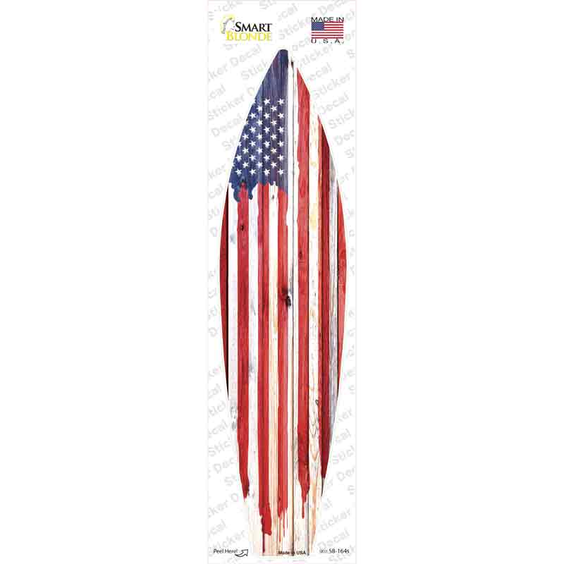 Painted American Flag Novelty Surfboard Sticker Decal