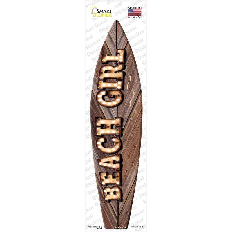 Beach Girl Bulb Lettering Novelty Surfboard Sticker Decal