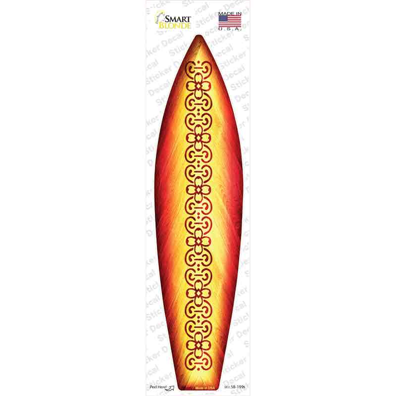 Red and Orange Tribal Novelty Surfboard Sticker Decal