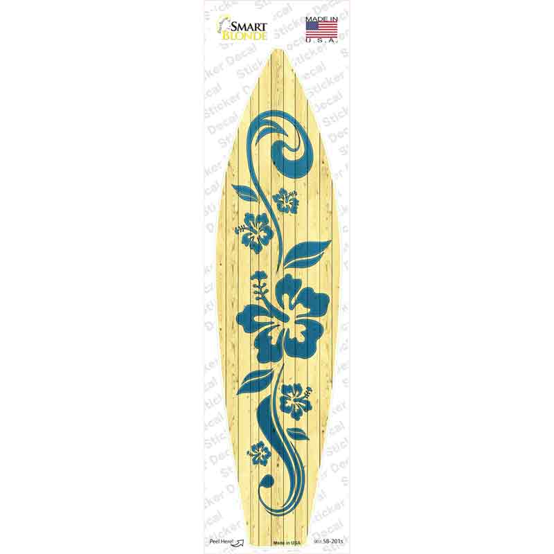Hibiscus Floweron Wood Novelty Surfboard Sticker Decal