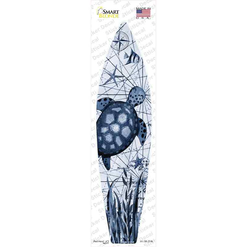 Black and White Sea Turtle Novelty Surfboard Sticker Decal