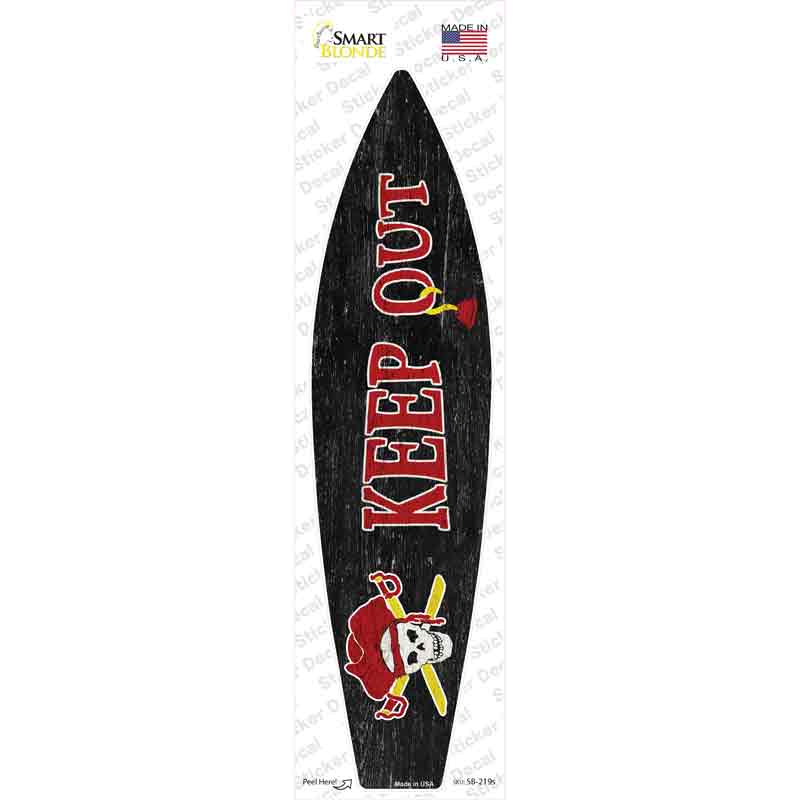 Keep Out Novelty Surfboard Sticker Decal