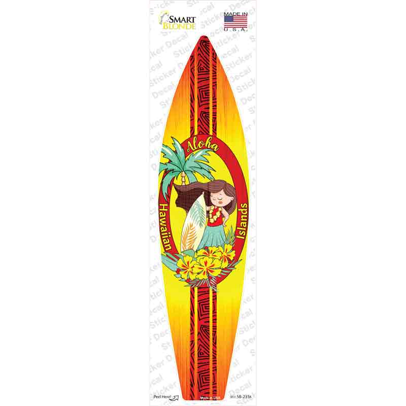 Aloha Hawaiian Islands Novelty Surfboard Sticker Decal