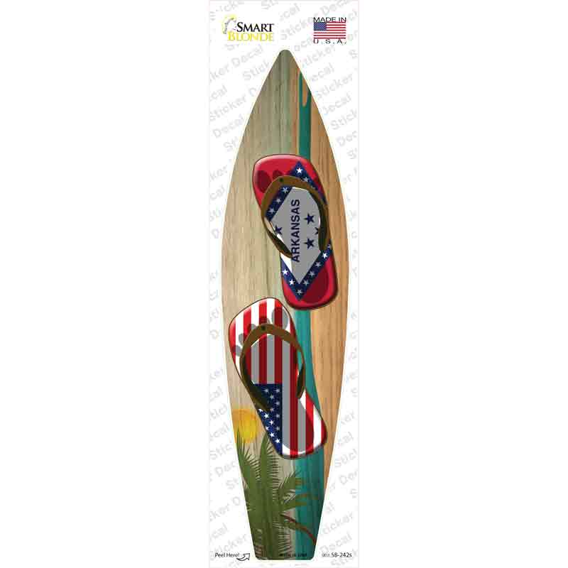 Arkansas Flag Flip Flop Novelty Surfboard Sticker Decal