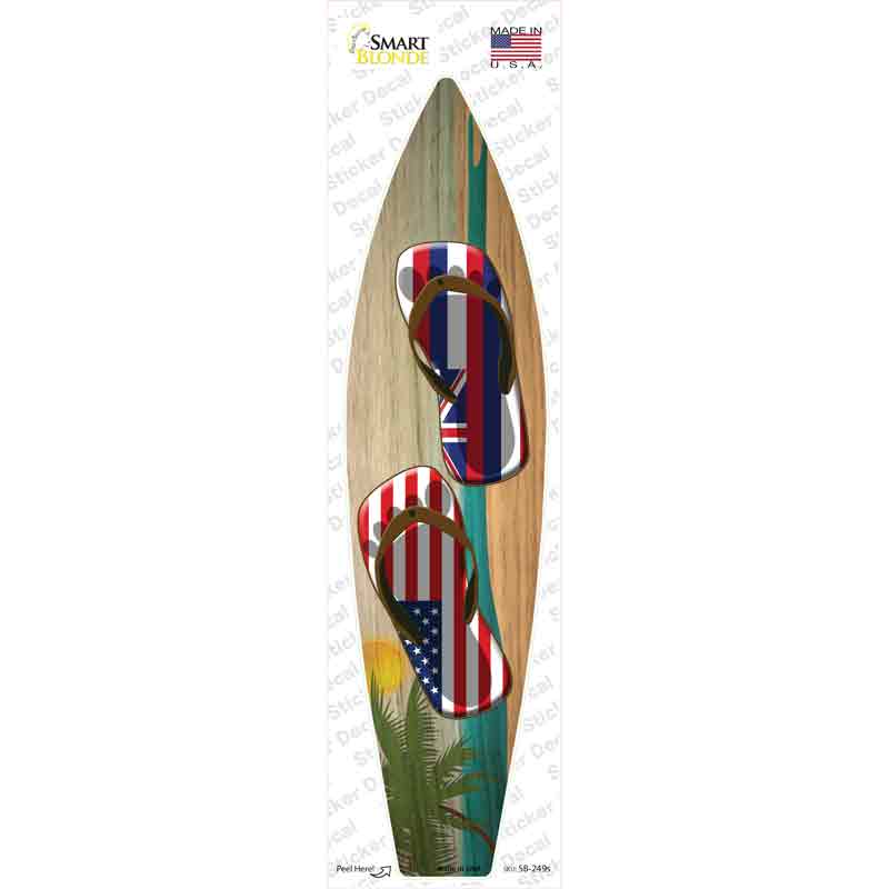 Hawaii Flag Flip Flop Novelty Surfboard Sticker Decal