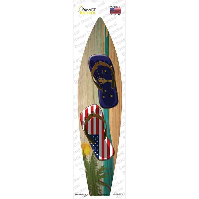 Indiana Flag Flip Flop Novelty Surfboard Sticker Decal