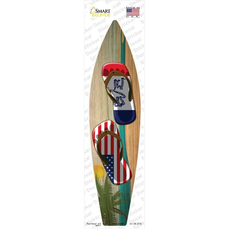 Iowa Flag Flip Flop Novelty Surfboard Sticker Decal