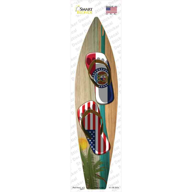Missouri Flag Flip Flop Novelty Surfboard Sticker Decal