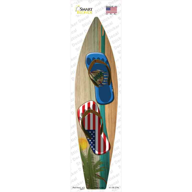 Oklahoma Flag Flip Flop Novelty Surfboard Sticker Decal