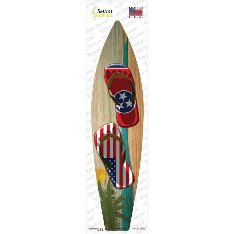 Tennessee Flag Flip Flop Novelty Surfboard Sticker Decal