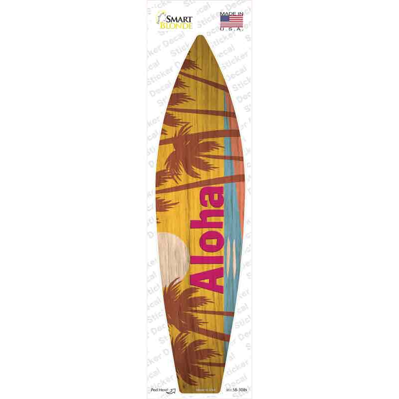 Aloha Sunset Novelty Surfboard Sticker Decal