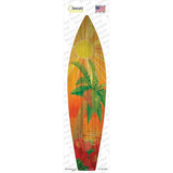 Tree And Flowers Sunset Novelty Surfboard Sticker Decal