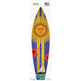Sailboat With Sun And Yellow Stripes Novelty Surfboard Sticker Decal
