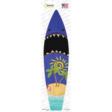 Shark And Beach Novelty Surfboard Sticker Decal