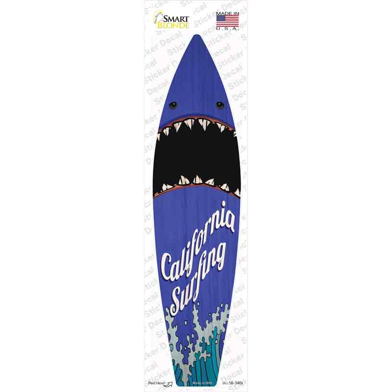 California Surfing Shark Novelty Surfboard Sticker Decal