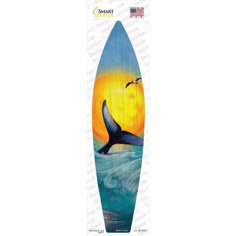 Whale And Sunset Novelty Surfboard Sticker Decal