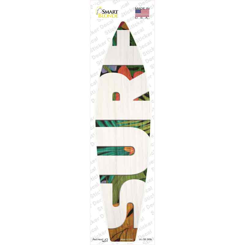 White Surf Novelty Surfboard Sticker Decal