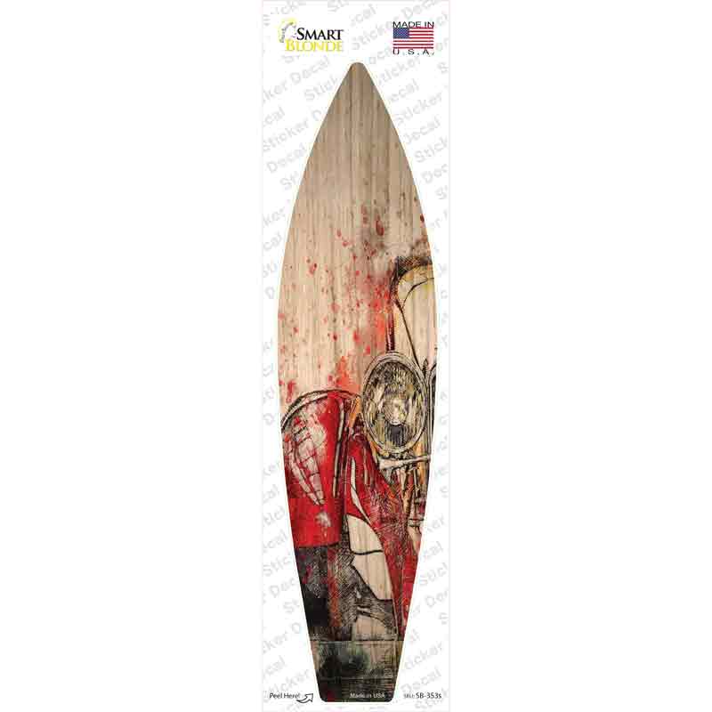 Red Curvy Car Novelty Surfboard Sticker Decal