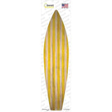 Yellow Striped Novelty Surfboard Sticker Decal