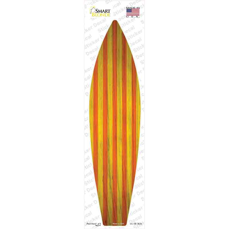 Orange And Yellow Striped Novelty Surfboard Sticker Decal