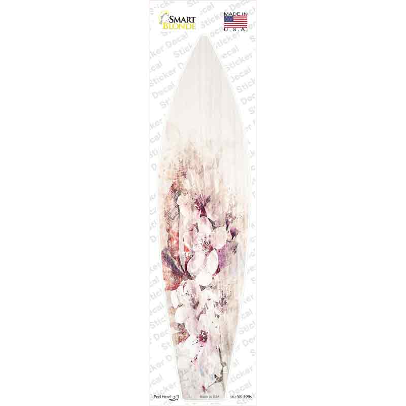 White Flowers Novelty Surfboard Sticker Decal