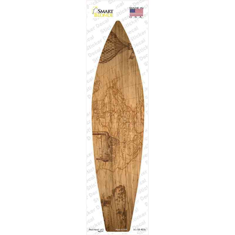 Vintage Map With Train Novelty Surfboard Sticker Decal