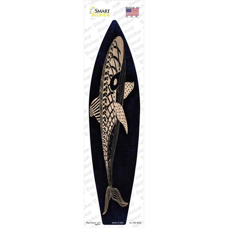 Tribal Print Whale Novelty Surfboard Sticker Decal