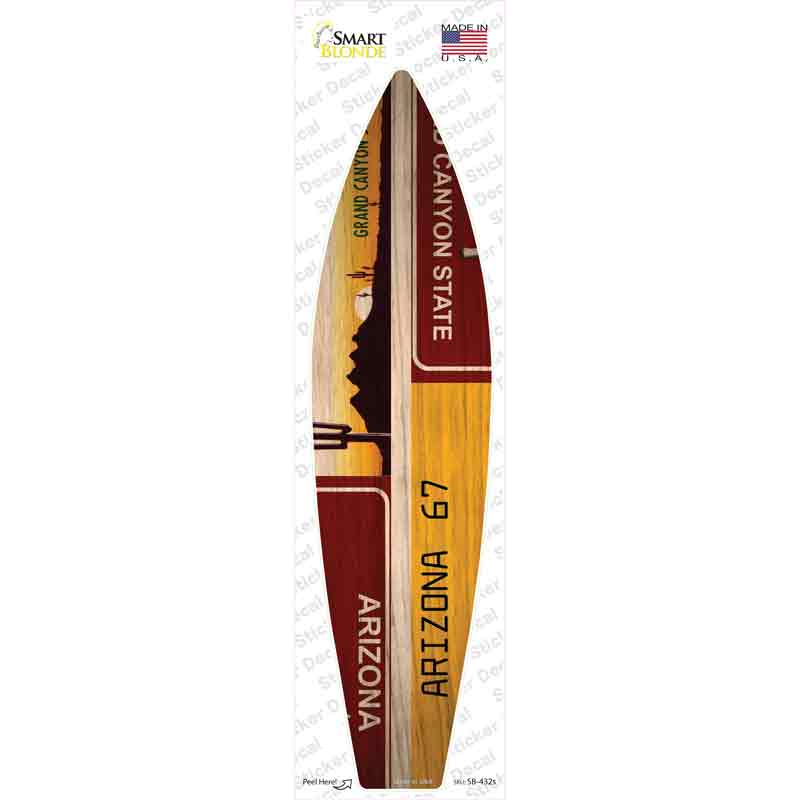 Arizona License Plate Novelty Surfboard Sticker Decal
