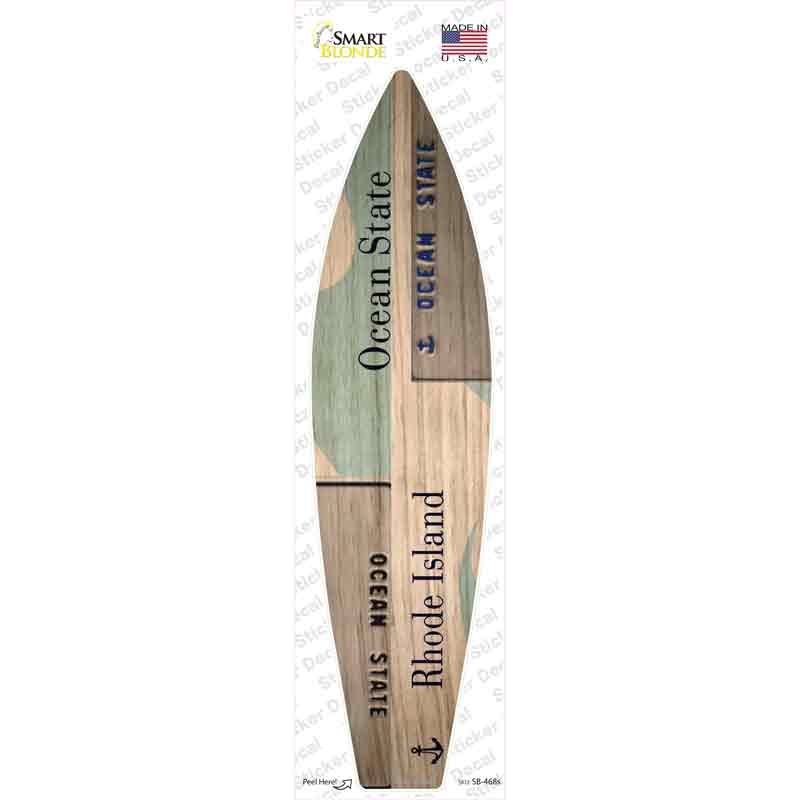 Rhode Island License Plate Novelty Surfboard Sticker Decal