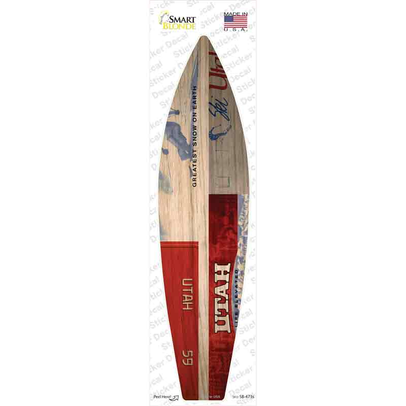 Utah License Plate Novelty Surfboard Sticker Decal