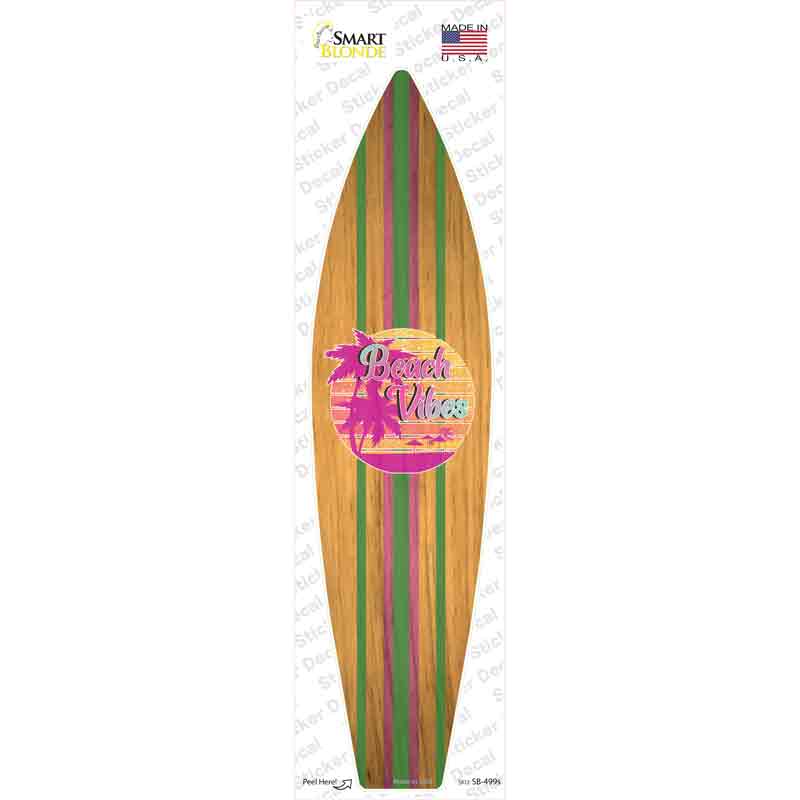 Beach Vibes Pattern Novelty Surfboard Sticker Decal